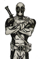 Deadpool black-white