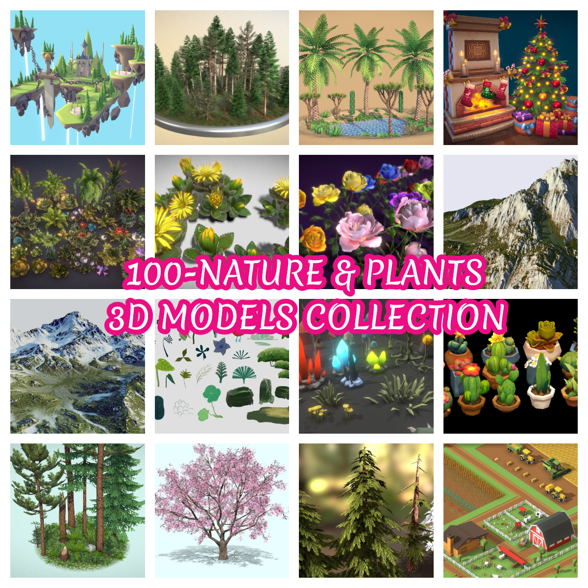 100 Nature Plants 3D Models Collection by 3dModelsPack on DeviantArt