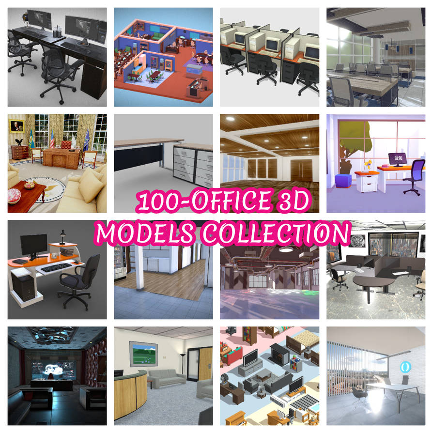 100 Office 3D Models Collection by 3dModelsPack on DeviantArt