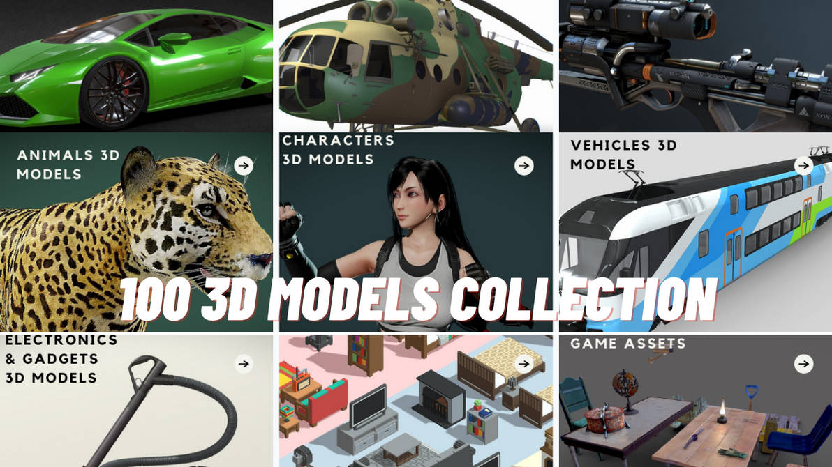 100 3D Models Collection by 3dModelsPack on DeviantArt
