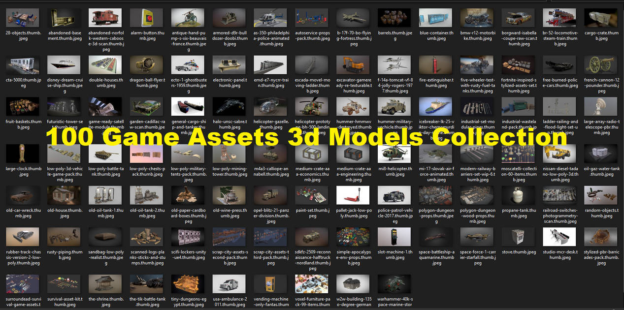100 Game Assets 3d Models Collection by 3dModelsPack on DeviantArt