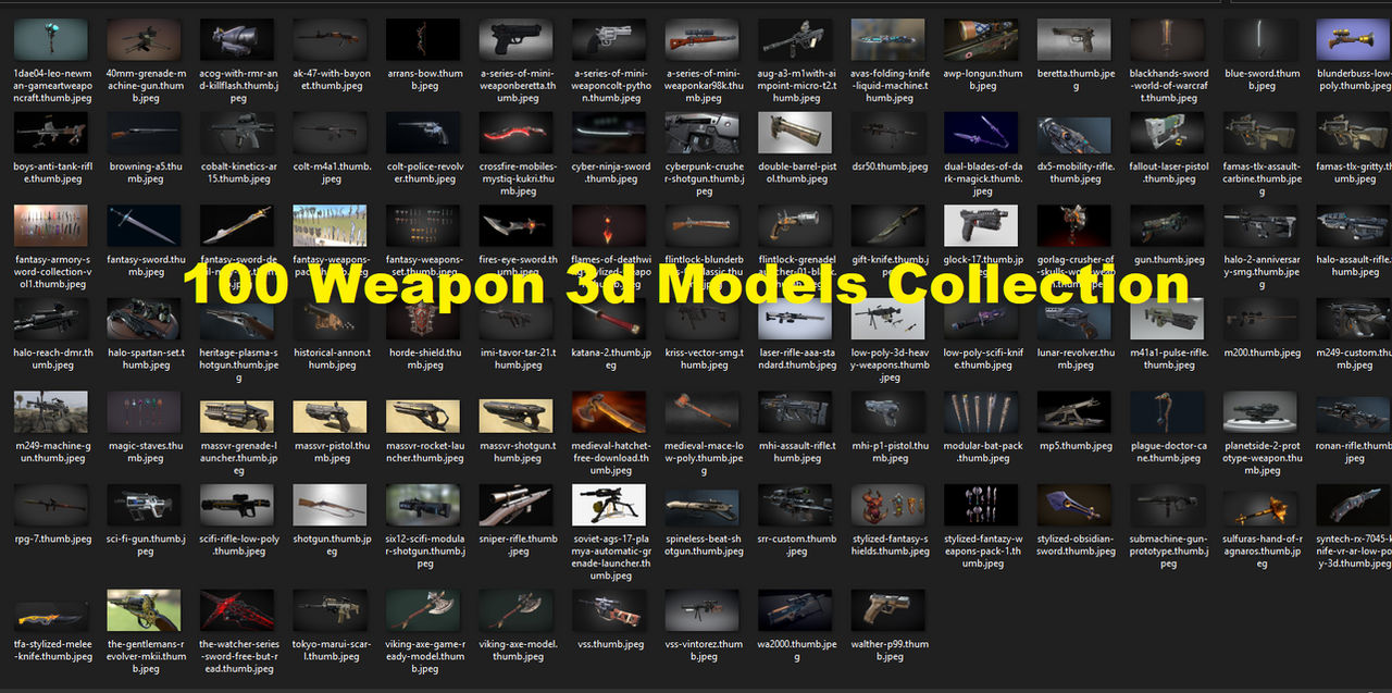 100 Weapon 3d Models Collection by 3dModelsPack on DeviantArt