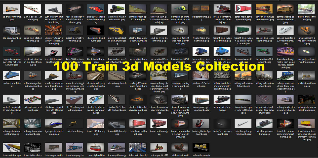100 Train 3d Models Collection by 3dModelsPack on DeviantArt