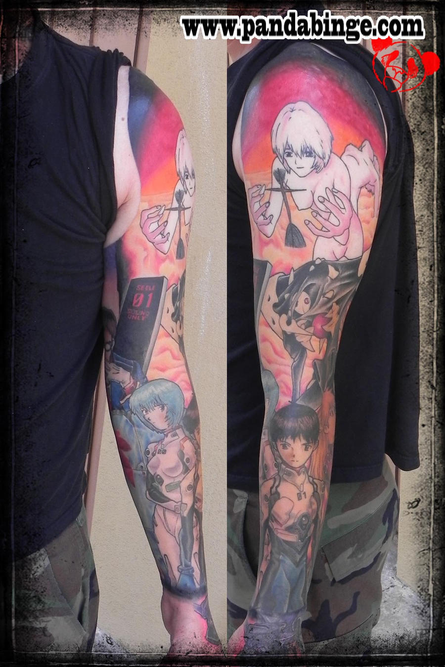 Evangelion Sleeve tattoo eva