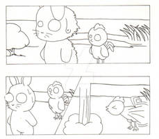 HB and the Chicken lineart2