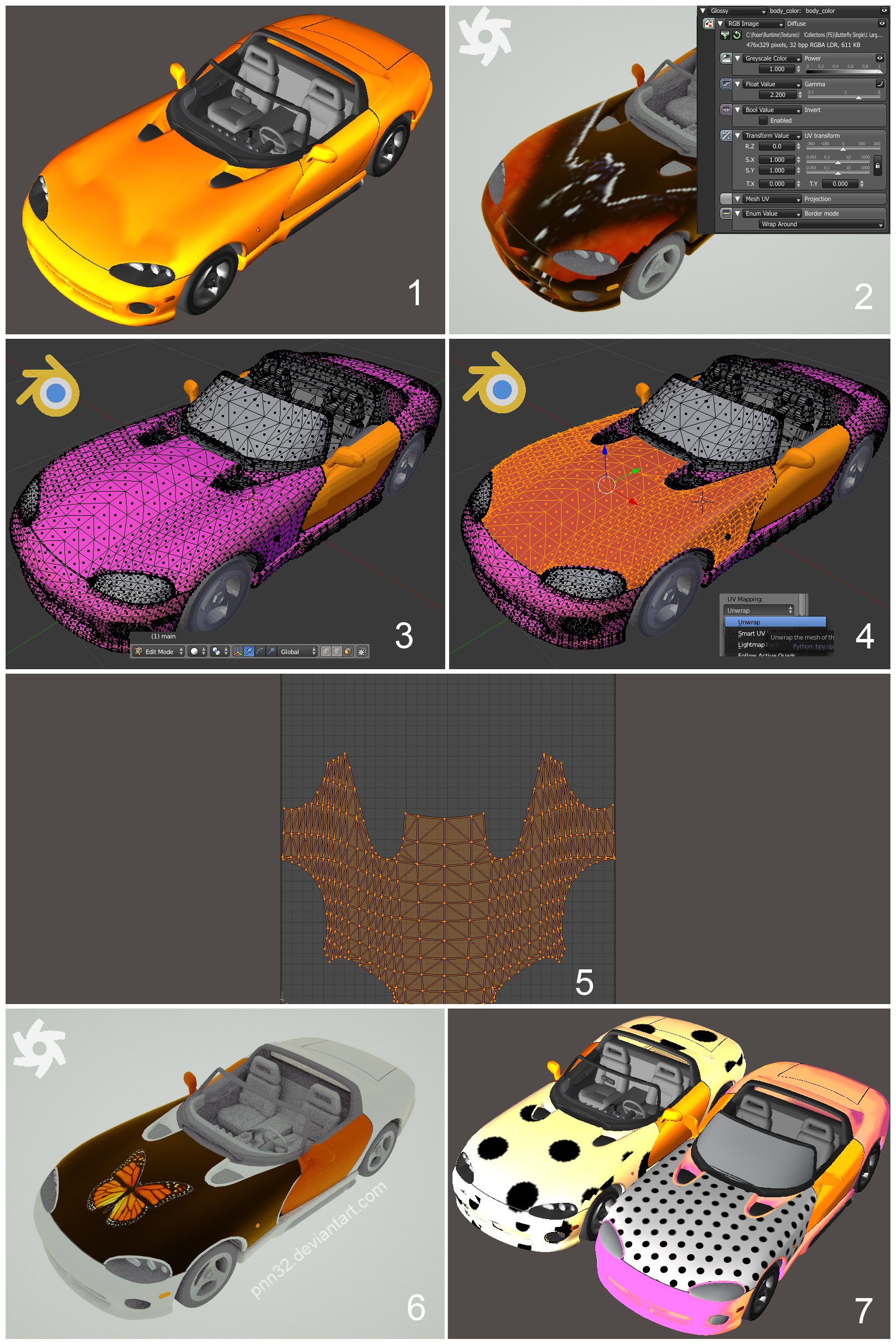 [Poser, Blender, Octane] Simply about UV mapping