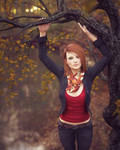 Standing under curved tree branch by pnn32