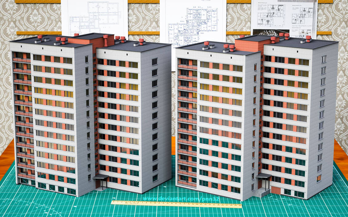 Scale Model of Town Residential Building by pnn32 on DeviantArt
