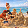 At the beach - Sandcastle architects!