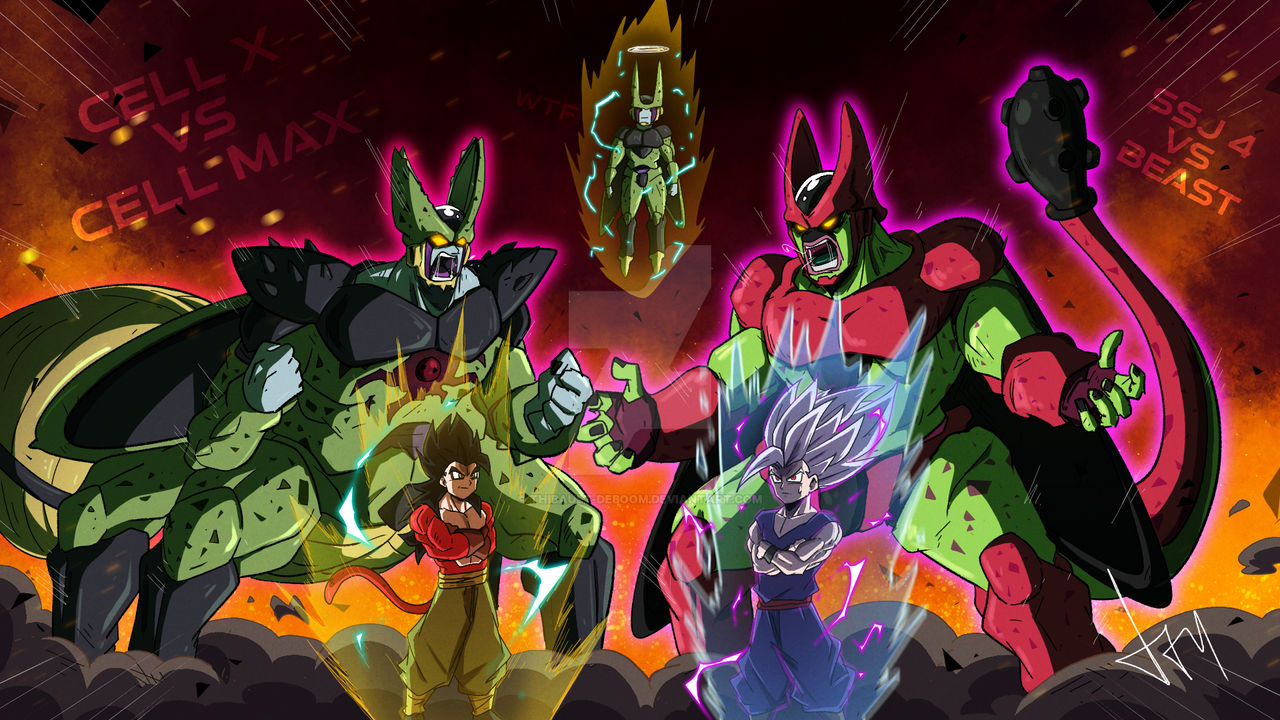 Cell X And Gohan Ssj4 Vs Cell Max And Gohan Beast By Thibault deboom On cell-x-and-gohan-ssj4-vs-cell-max-and-gohan-beast-by-thibault-deboom-on