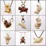 Tiny Stoneware Hippo Necklaces