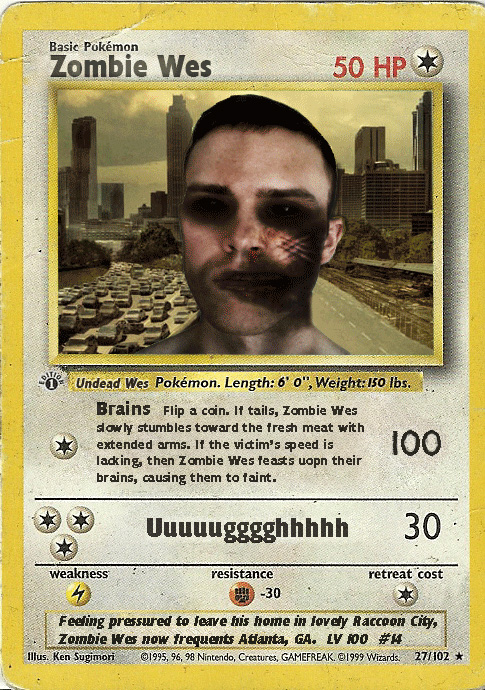 zombie pikachu pokemon card devil Pokmon Hit Points60 HP Stage Zombie Wes Pokemon Card by