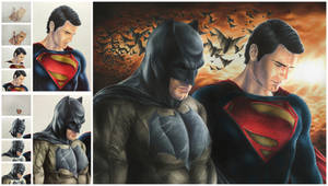 Superman and Batman Copic Marker Process