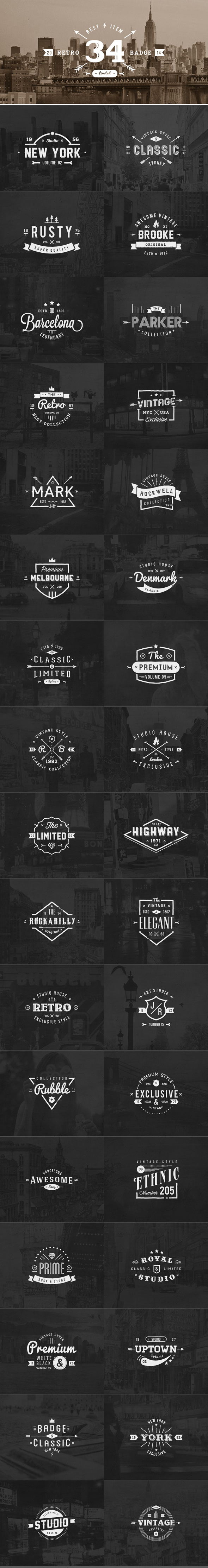 34 Retro Labels Badges by diekave on DeviantArt