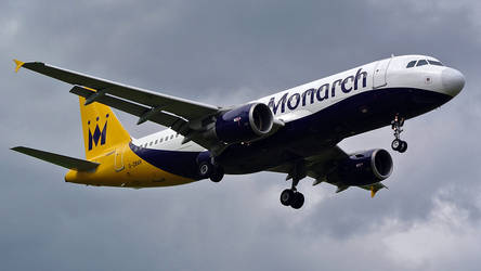 Monarch A320 Landing In Leeds