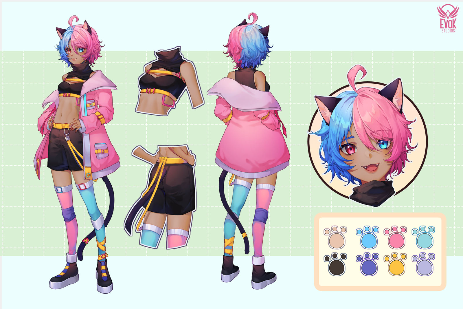 Cat vtuber reference sheet by EvokStudios on DeviantArt Cat vtuber reference sheet by EvokStudios on DeviantArt