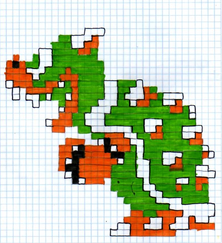 Super Mario Bros 3 Bowser Pixel Art One Of My Favorite Mario Games ...