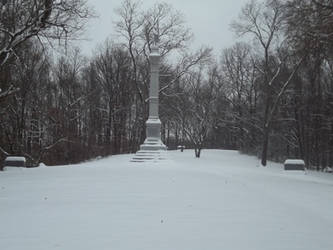 Snow capped monuments