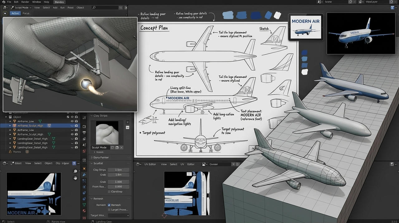 Model Sculpting (13) by afarokhyans on DeviantArt