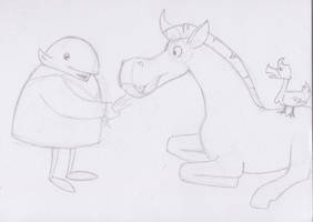 Nerk meets a horse