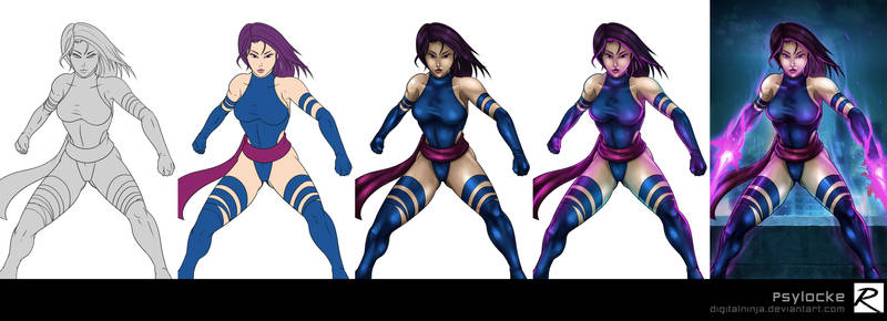 Tutorial - Color Process - Psylocke