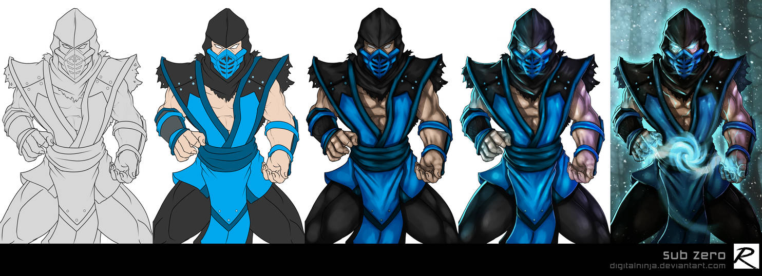 Tutorial - Color Process - Sub Zero by digitalninja on DeviantArt