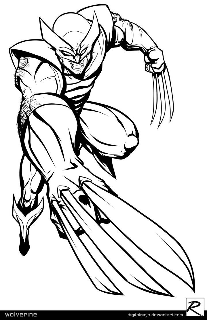 Line Art Wolverine By Digitalninja On DeviantArt
