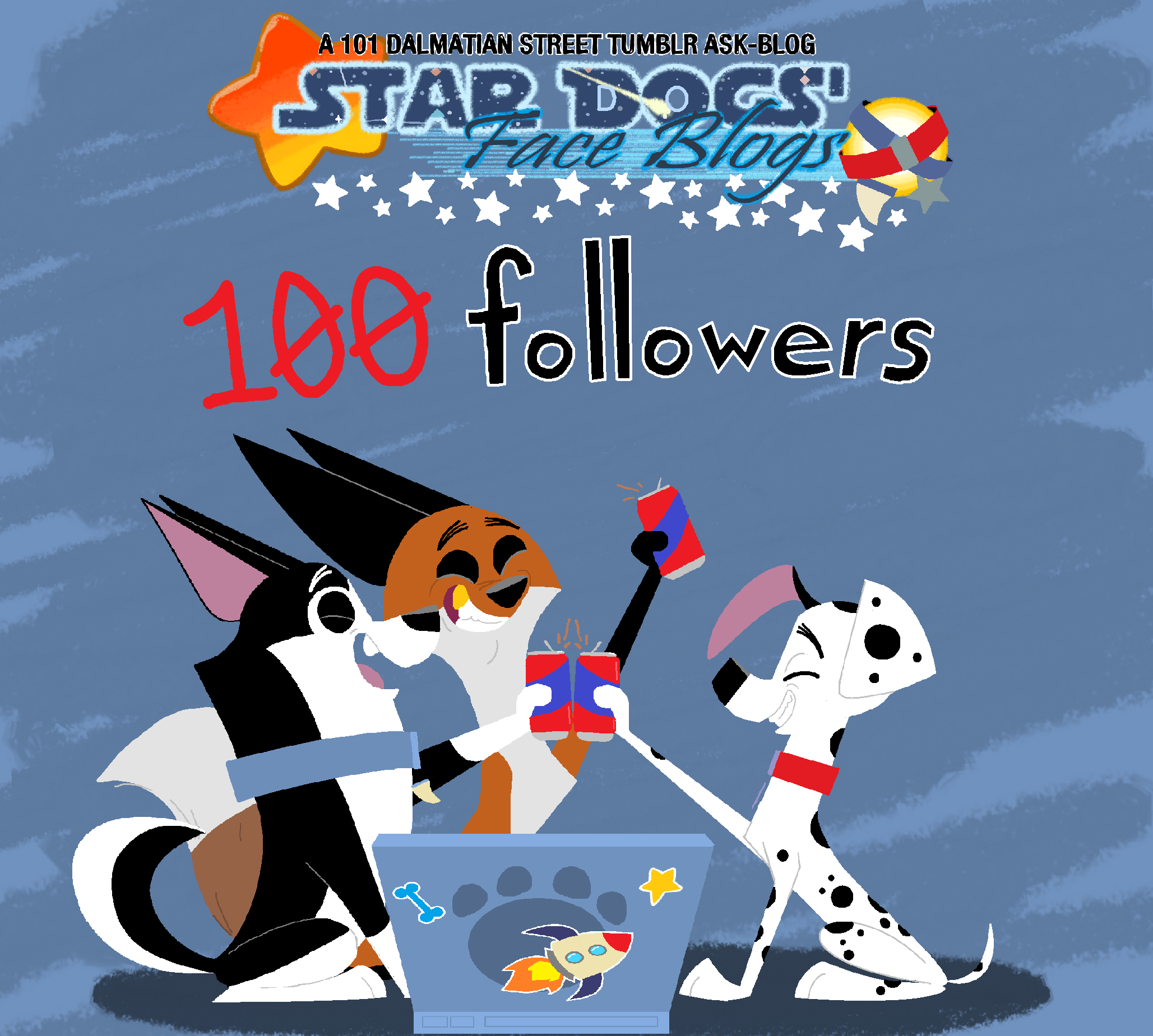 Staredog Star Dogs Face Blogs: 100 FOLLOWERS!! by DanukiDStudios on DeviantArt