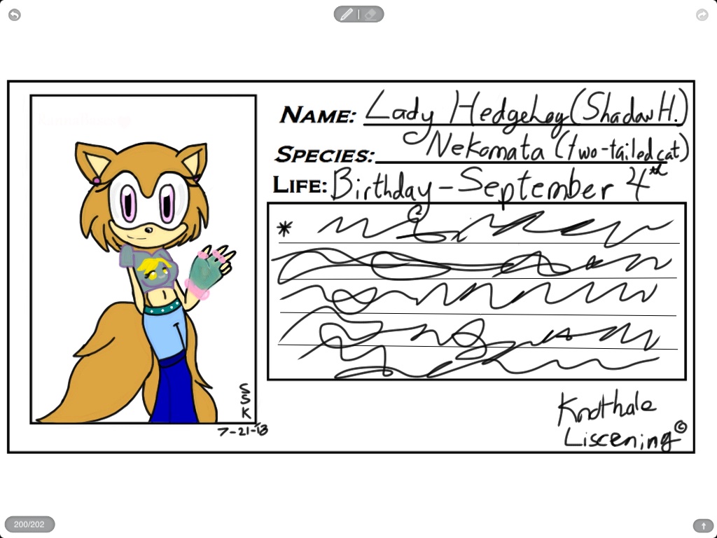 Lady the Nekomata  I.D card