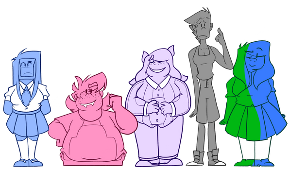 Firey, Coiny, GB, and Spongy from BFDI (humanized) by RealMovieMaker9000 on  DeviantArt