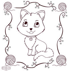 Chibi Cat Colouring Page