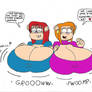 Annie and Lindsey Keyhole sweater breast Expansion