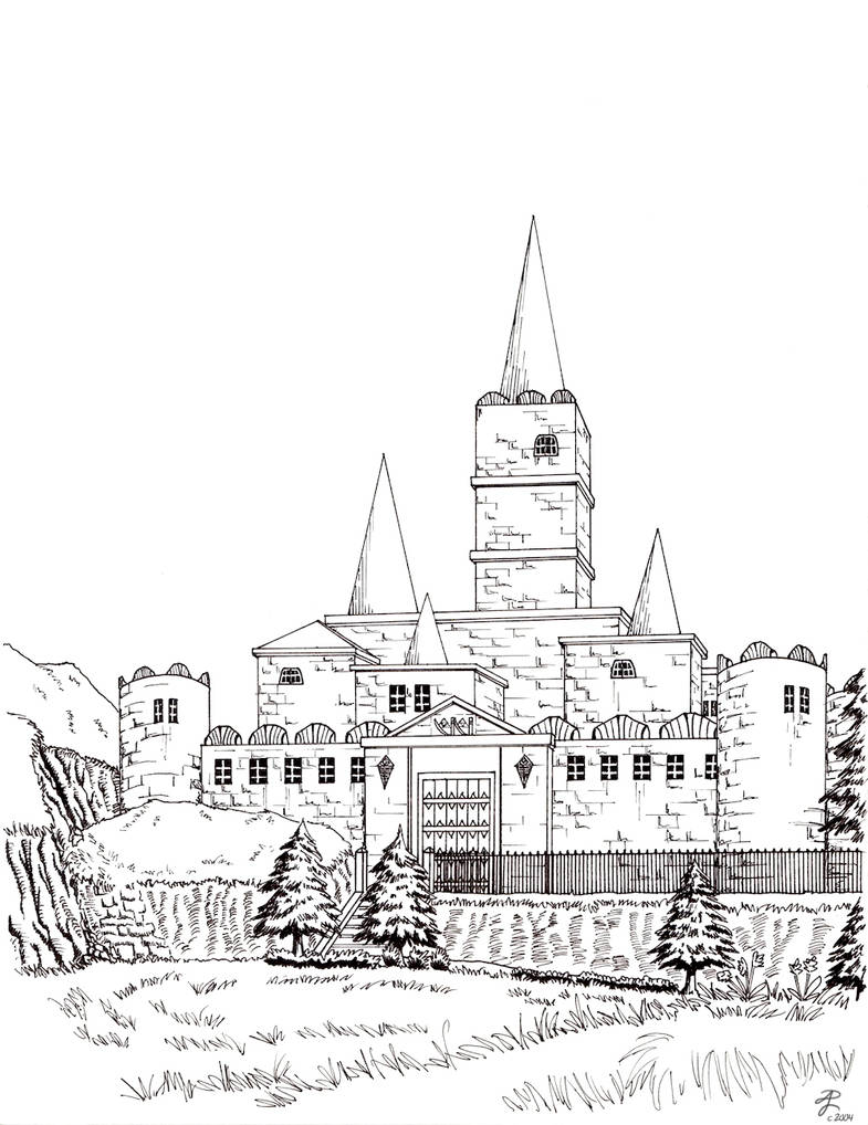 Hyrule Castle - lineart by Contraltissimo