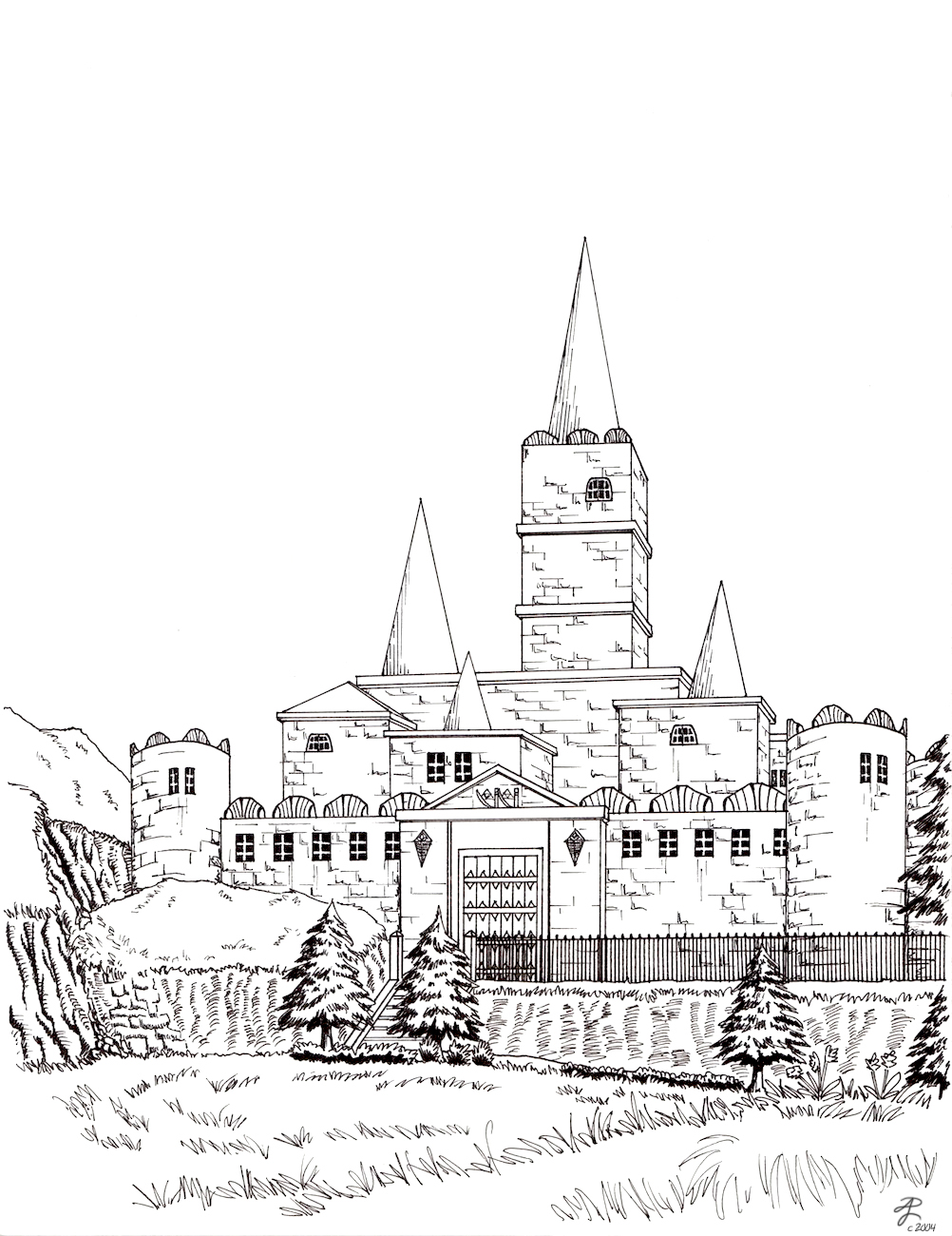Hyrule Castle - lineart by Contraltissimo