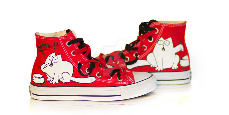 høst Slør Korea Simon's Cat Feed Me Converse Hand Painted by artshoe on DeviantArt