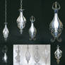 Set of two elven lamps hanging and portable