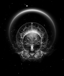Gothic Skull Blaze Abstract Digital Art