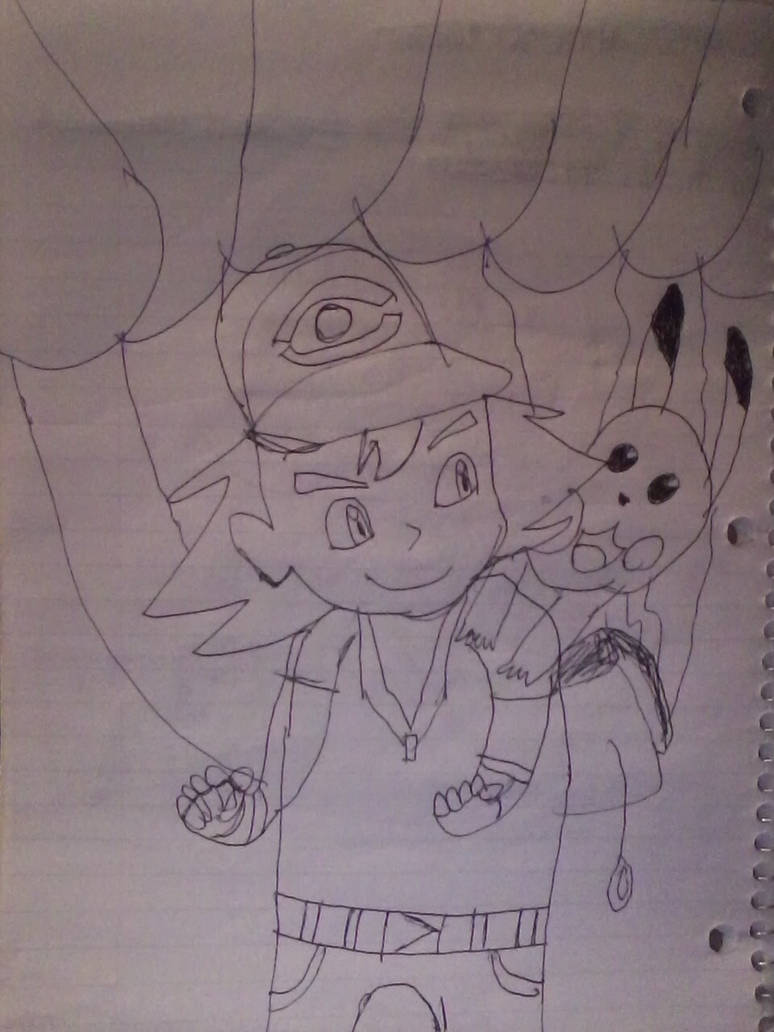 Pokemon: Ash and Pikachu Parachute - 1 by GhostBedSheet on DeviantArt