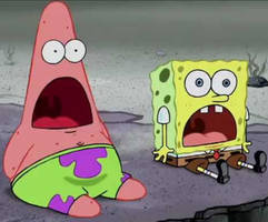 SpongeBob and Patrick's shocked face comparison