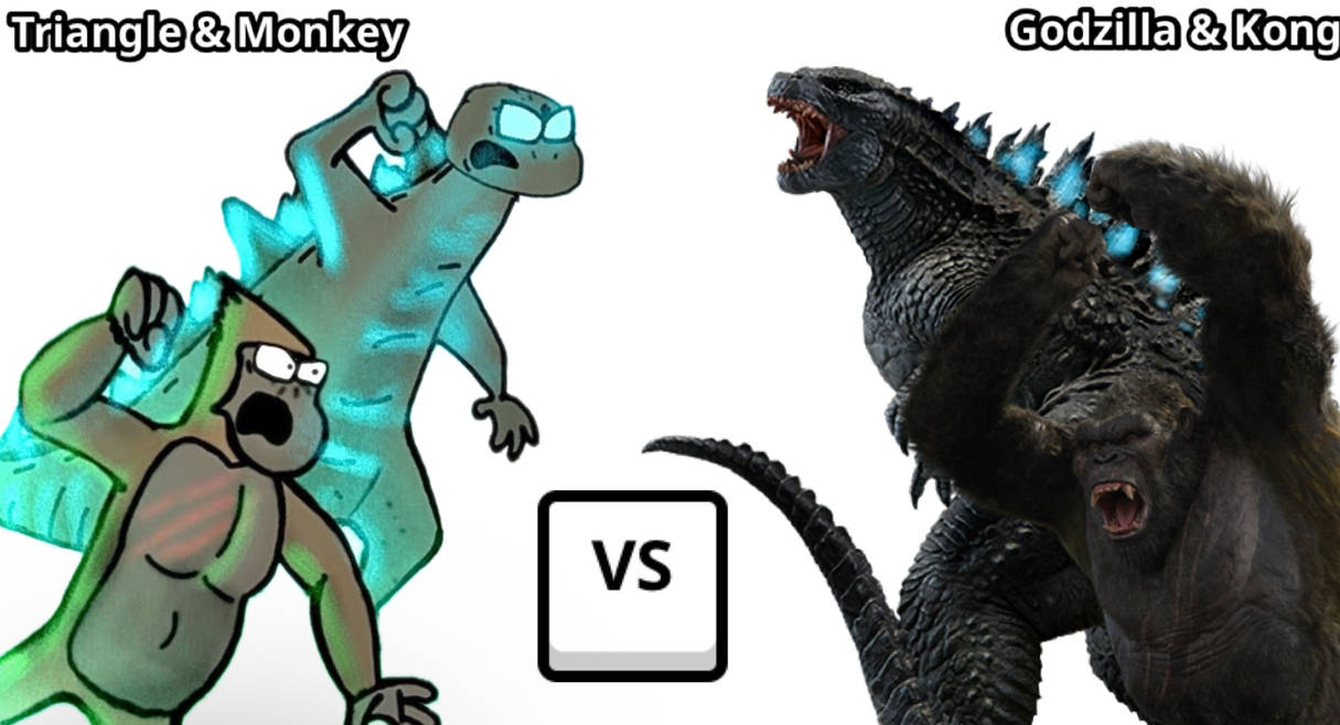 Triangle And Monkey VS Godzilla And Kong By Robbie12121 On DeviantArt Triangle and monkey vs godzilla and kong by robbie12121 on deviantart