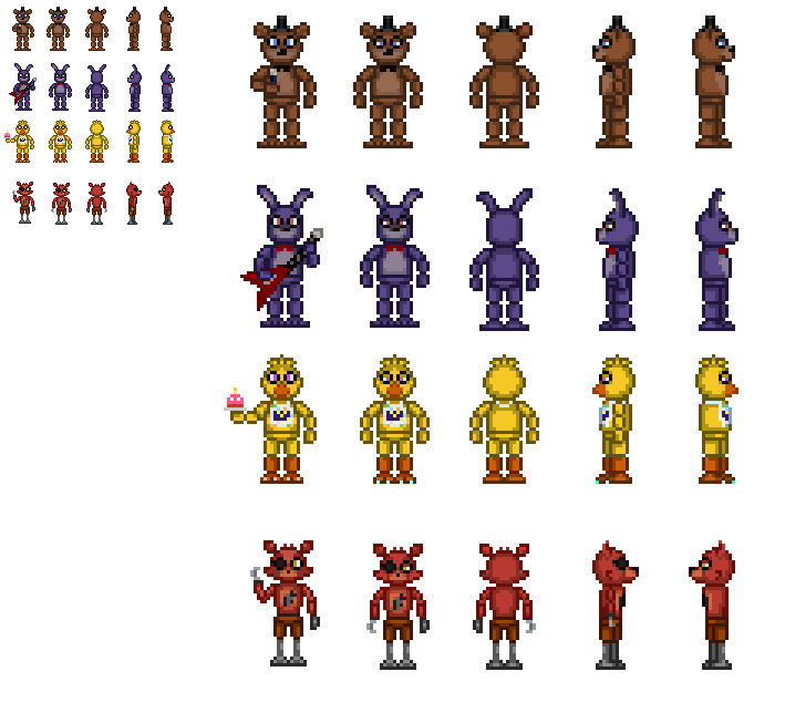 FNAF 1 Sprites by 0RCV0 on DeviantArt