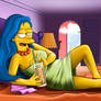 Marge with an iced tea