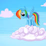 Rainbow Dash on a cloud 01