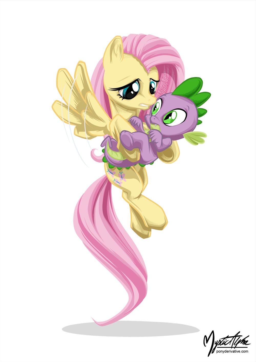 Fluttershy Holding Spike