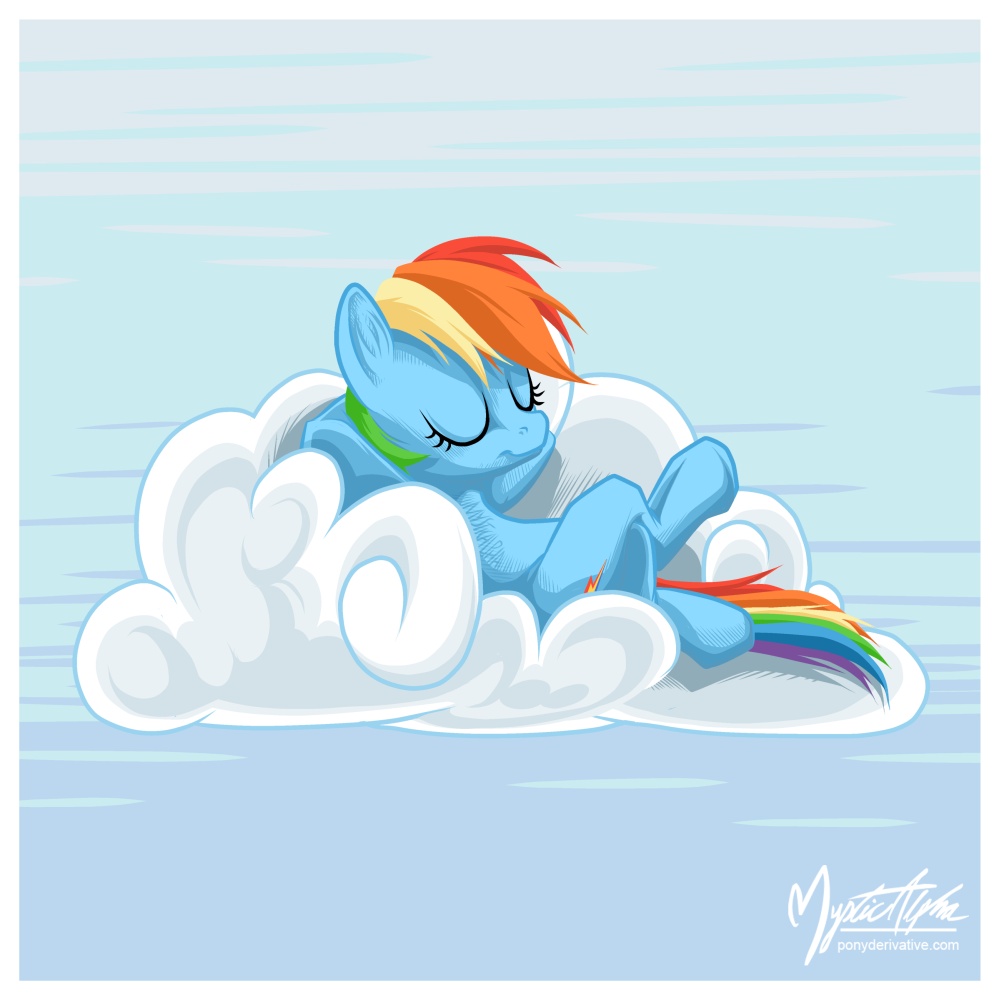 Rainbow Dash on a Cloud 05