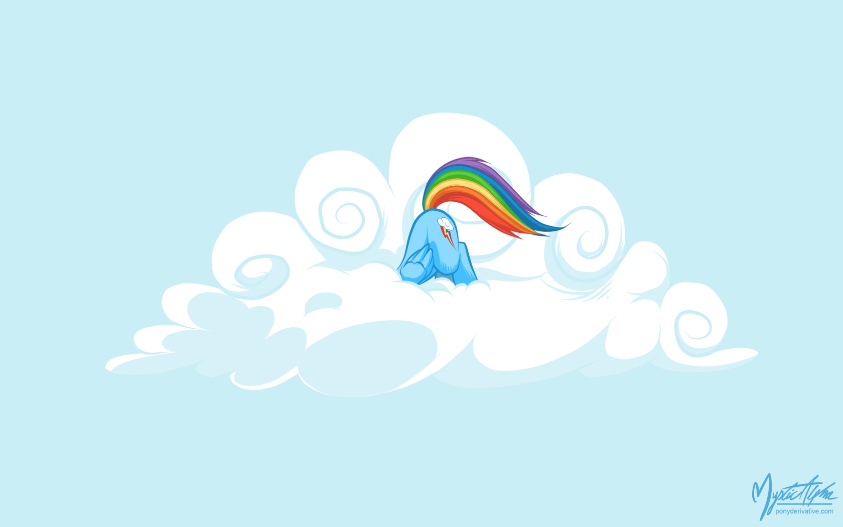 Rainbow Dash Head in the Clouds