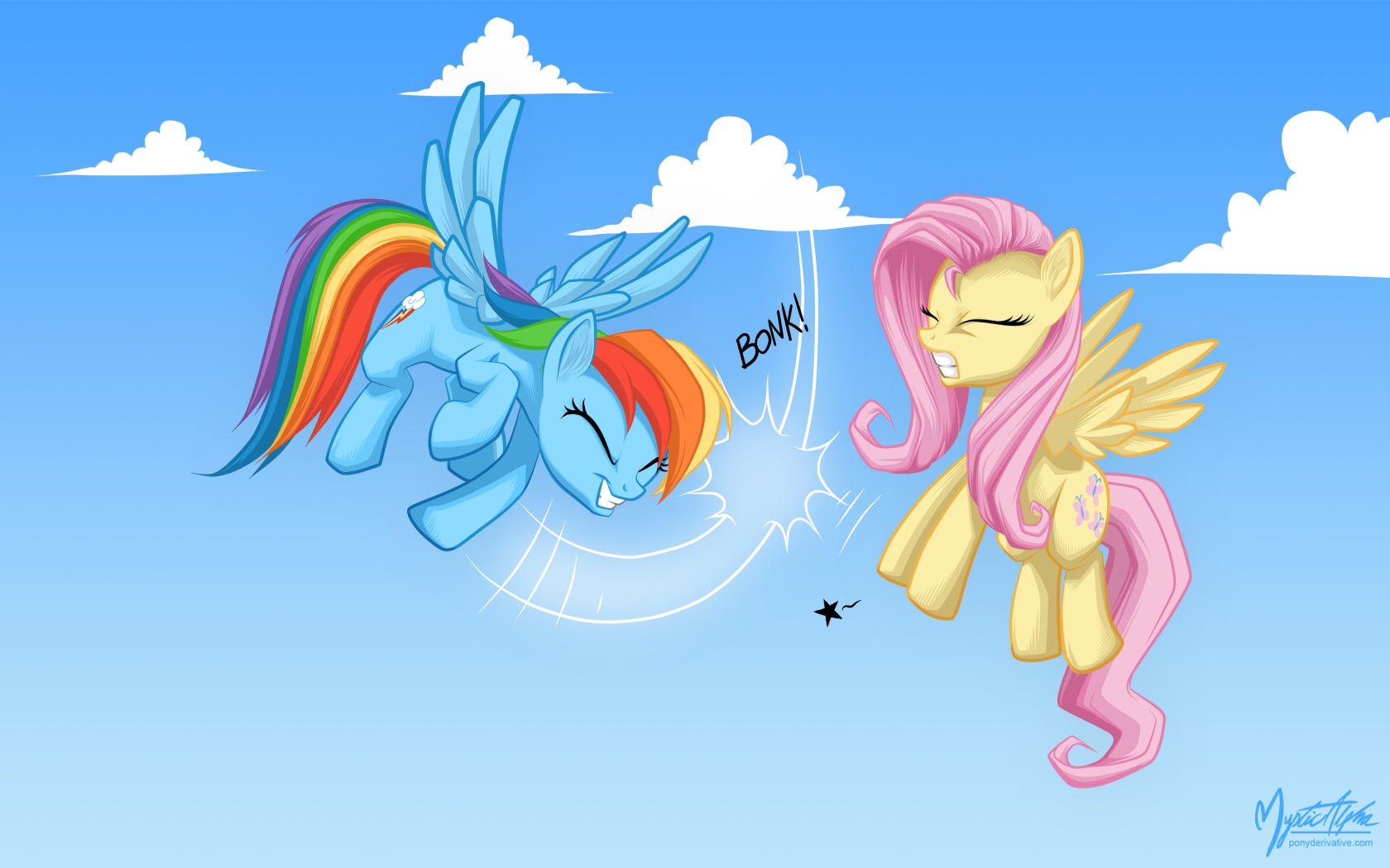 Rainbow dash and fluttershy - hoof slap