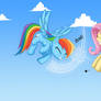 Rainbow dash and fluttershy - hoof slap 1920
