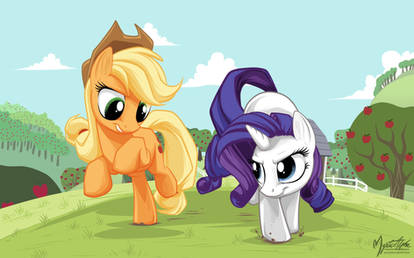 Applejack and Rarity Run