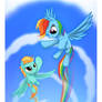 Rainbow Dash and Lightning Dust flying
